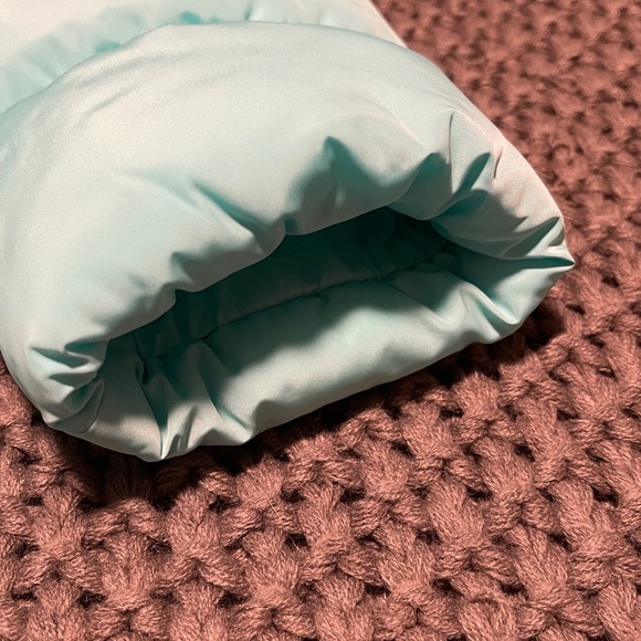 Justice Turquoise Puffer Jacket with Faux Fur Trim - Picture 2 of 8